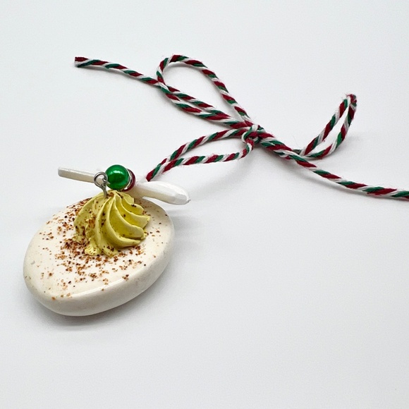 Deviled Egg Christmas Ornament – Handmade Clay Food Ornament | Funny Holiday - Picture 9 of 15